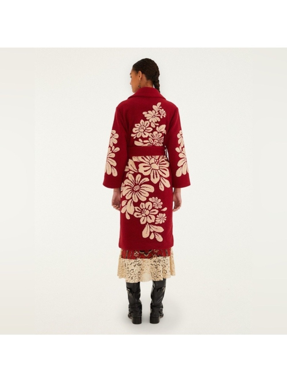 FARM Rio Burgundy Bold Flowers Fleece - Picture 6 of 8